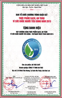 Huy chương vàng thực phẩm sạch an toàn 2015 - ch