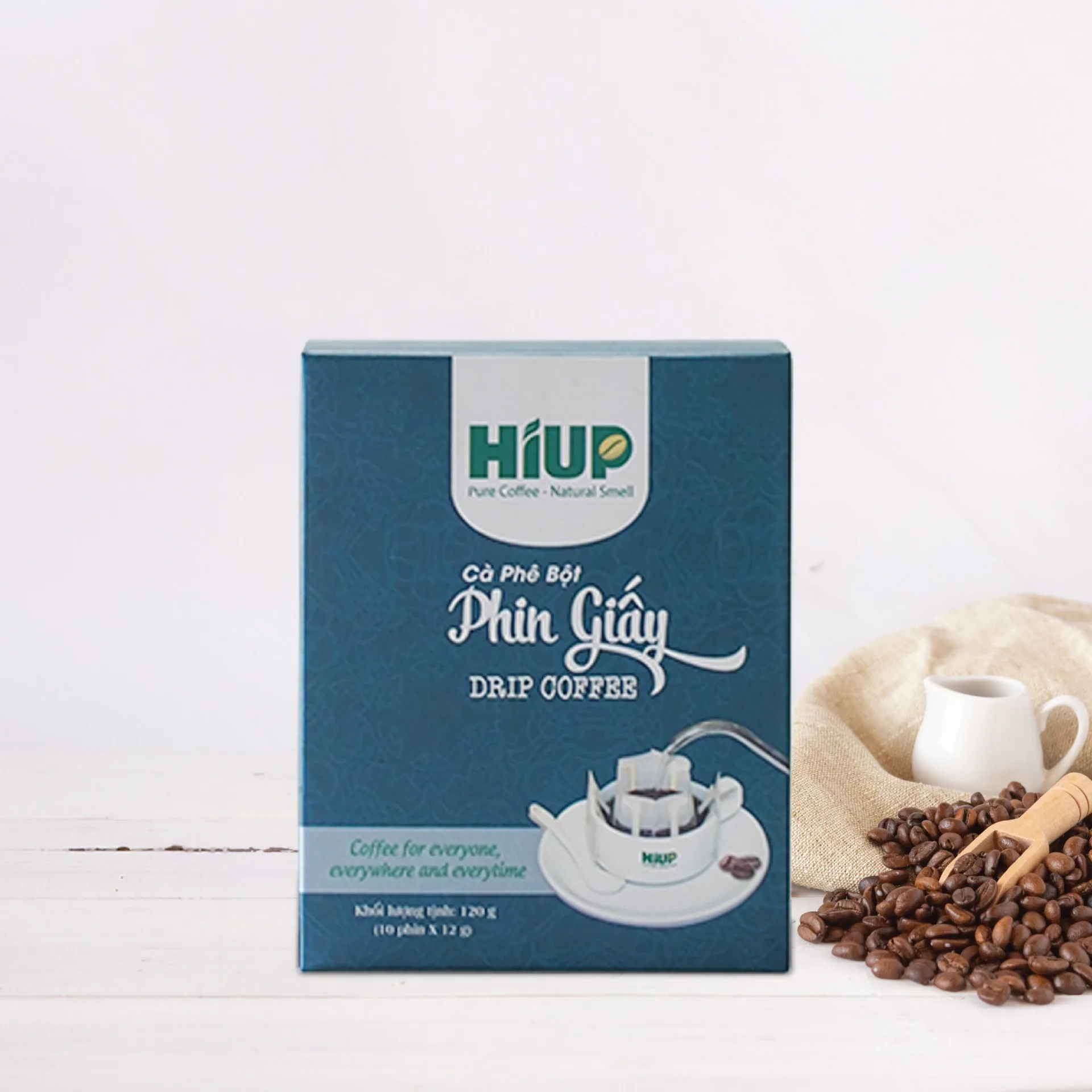 Cà Phê Phin Giấy Xanh Dương (10 gói x 12g) - Hiup Coffee