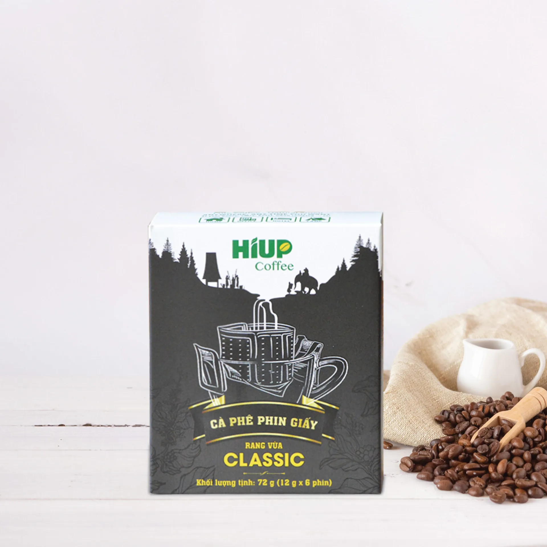Cà Phê Phin Giấy Classic Rang Vừa (6 gói x 12g) - Hiup Coffee