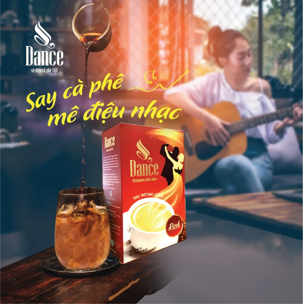 Cà phê hòa tan 3in1 Dance Coffee Sánh đậm