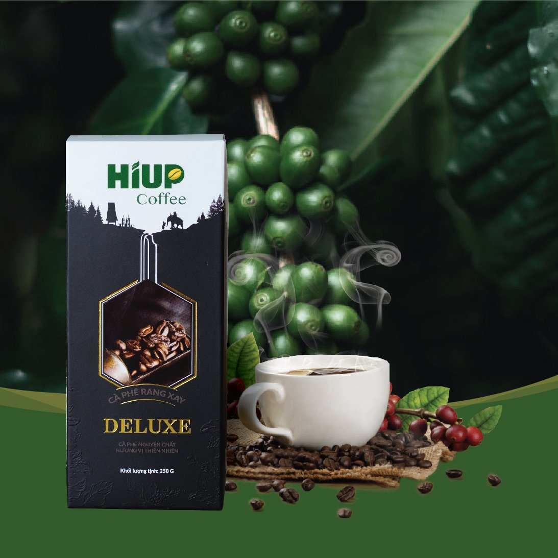 Cà phê rang xay Deluxe Hiup Coffee 250g