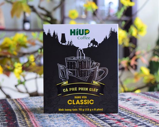 Cà phê phin giấy Hiup Coffee Classic rang vừa (6 gói* 12g)