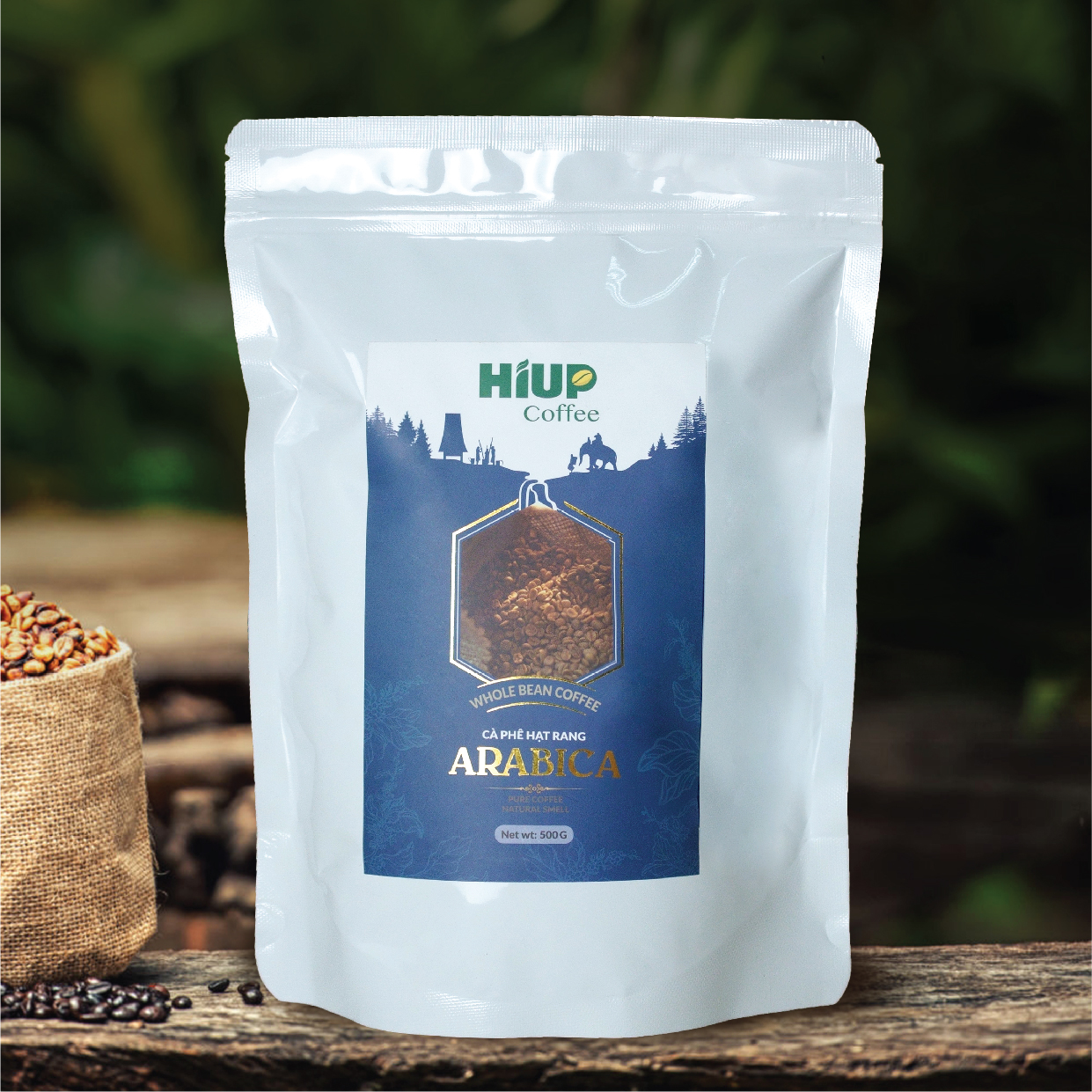 Cà phê hạt rang Arabica Hiup Coffee 500g